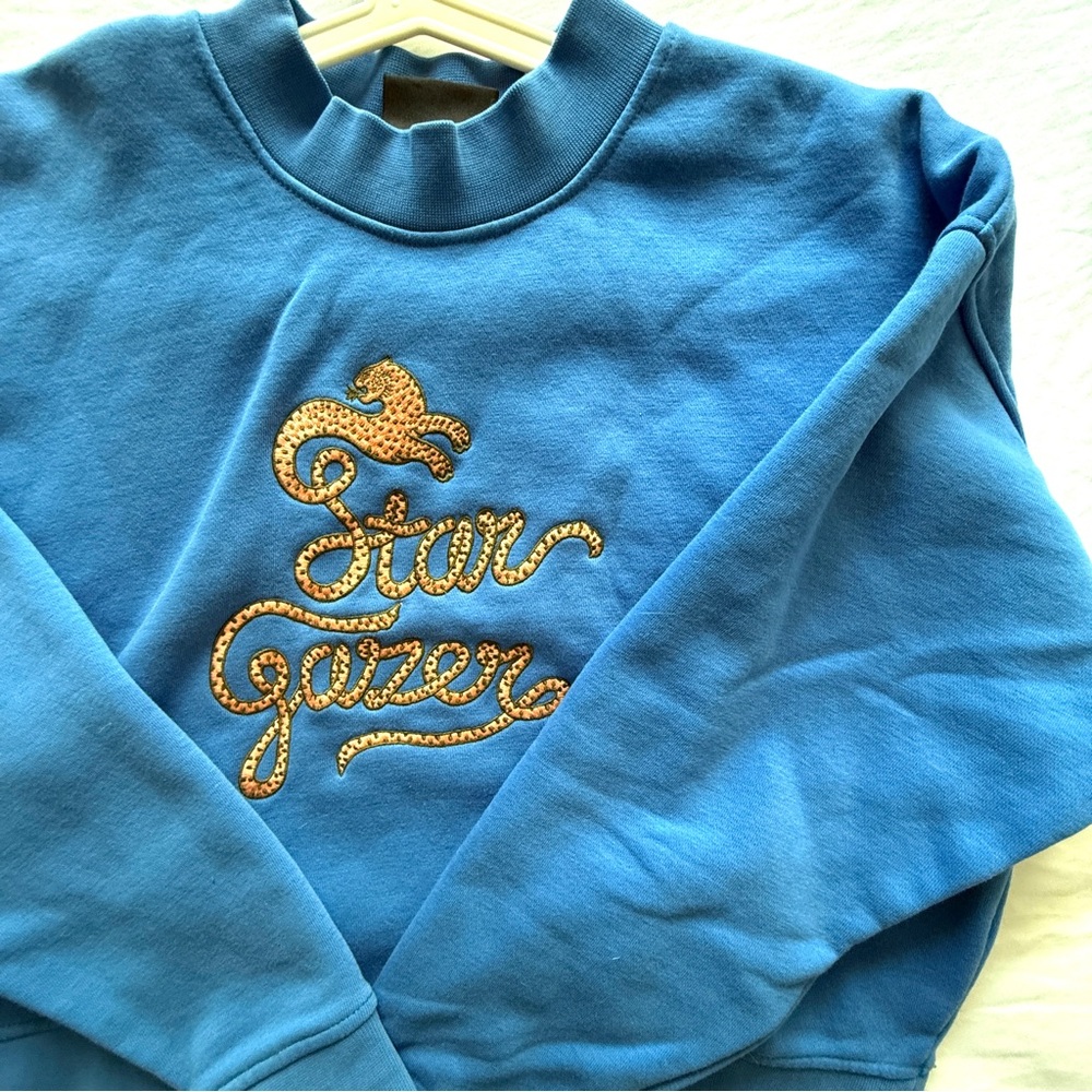 Scotch & Soda Blue 'Star Gazer' Embroidered Sweatshirt